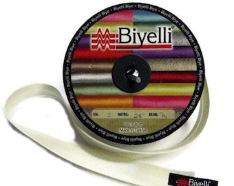 20 mm Cream Bias, Satin bias tape, bias binding, trim (0.78 inches), Bias Binding, Bia, Tape, Tapes, bias tape fold, Ribbon cover, SB74