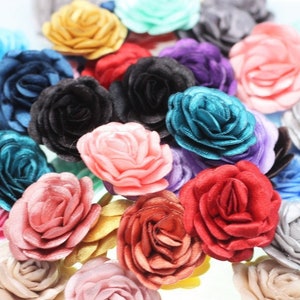 10/50/100 pcs Satin Multicolor Flower - 30 mm Decorative Satin Flower - Wedding Accessories - Do it yourself project - Sewing Supplies