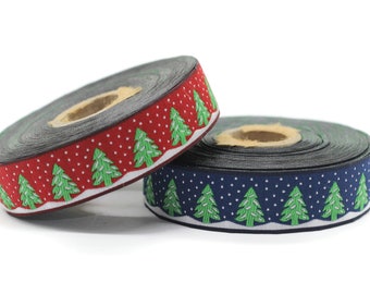 Cintas jacquard navideñas de 22 mm y 2,2 cm, ribete bordado de pino, ribete navideño, jacquards navideños, borde navideño, 22482