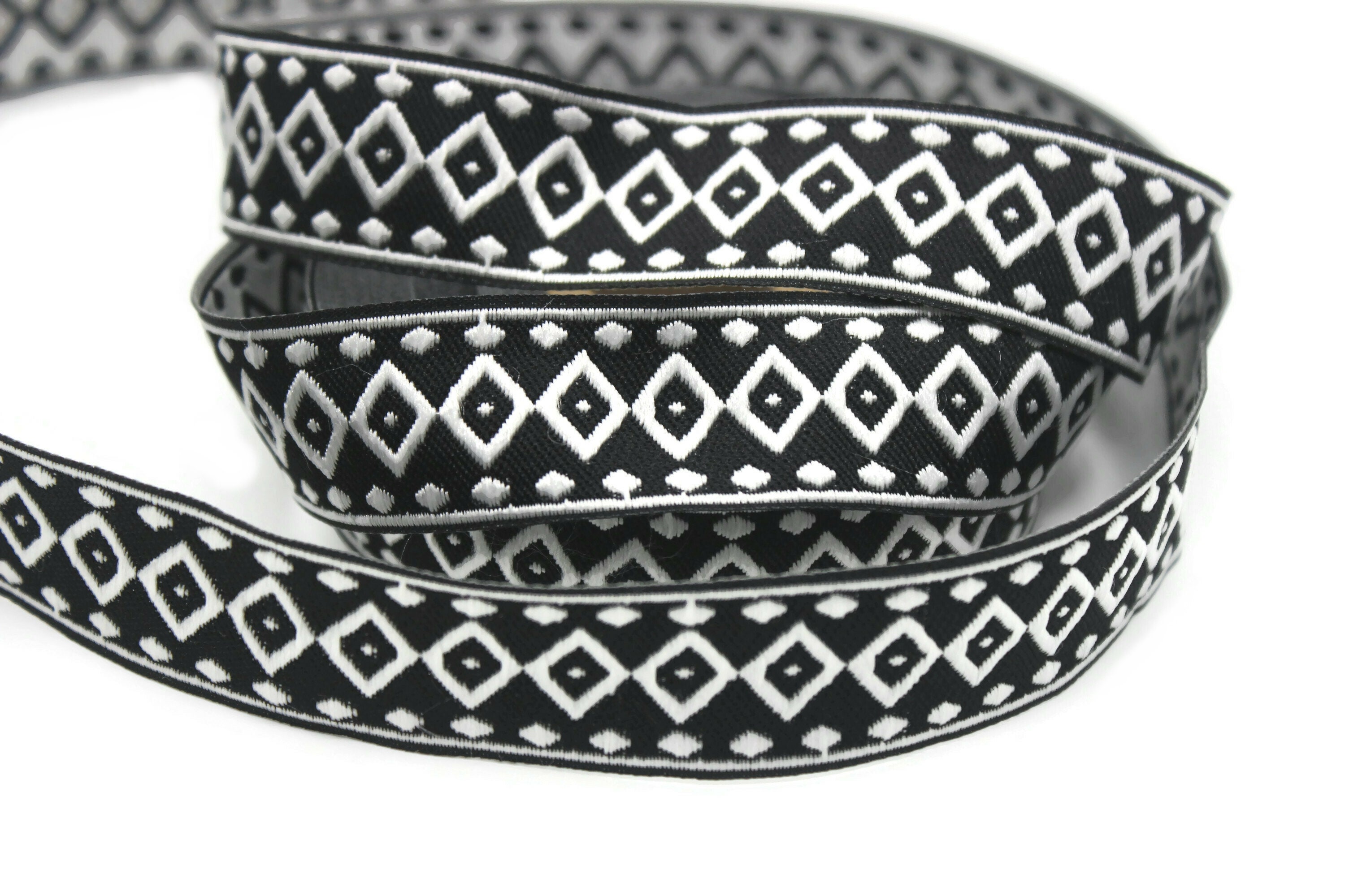 22mm Black/white Diamond Design Ribbon 0.86'' - Etsy