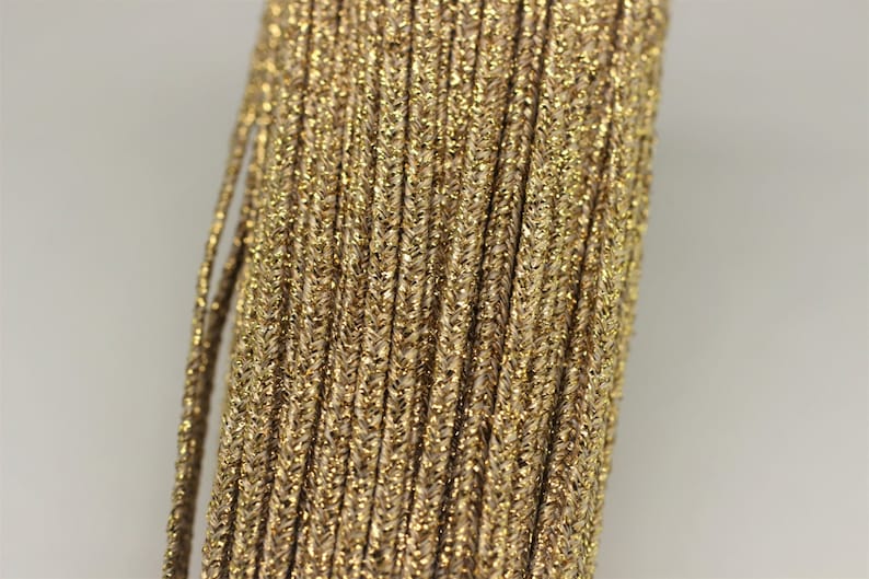 Soutache Cord - Metallic Safran Braid Cord - 2 mm Twisted Cord - Soutache Trim - Jewelry Cord - Soutache Jewelry - Soutache Supplies