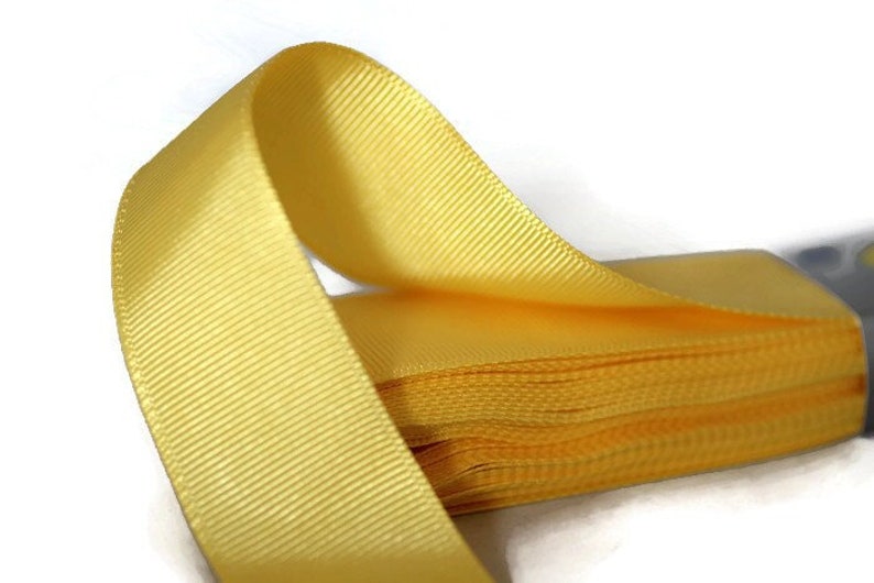 10 Meters 10.93 Yrds - 10/20/30/40mm Yellow Grosgrain Ribbon - Ribbon ...