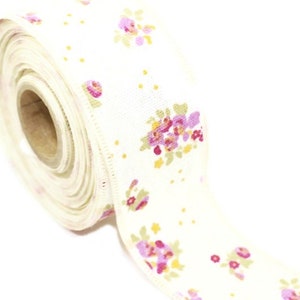 40 mm Floral trim 1.57 inches, vintage Ribbon, Decorative Craft Ribbon, Linen ribbon, vintage Ribbon, Trim, FRNR
