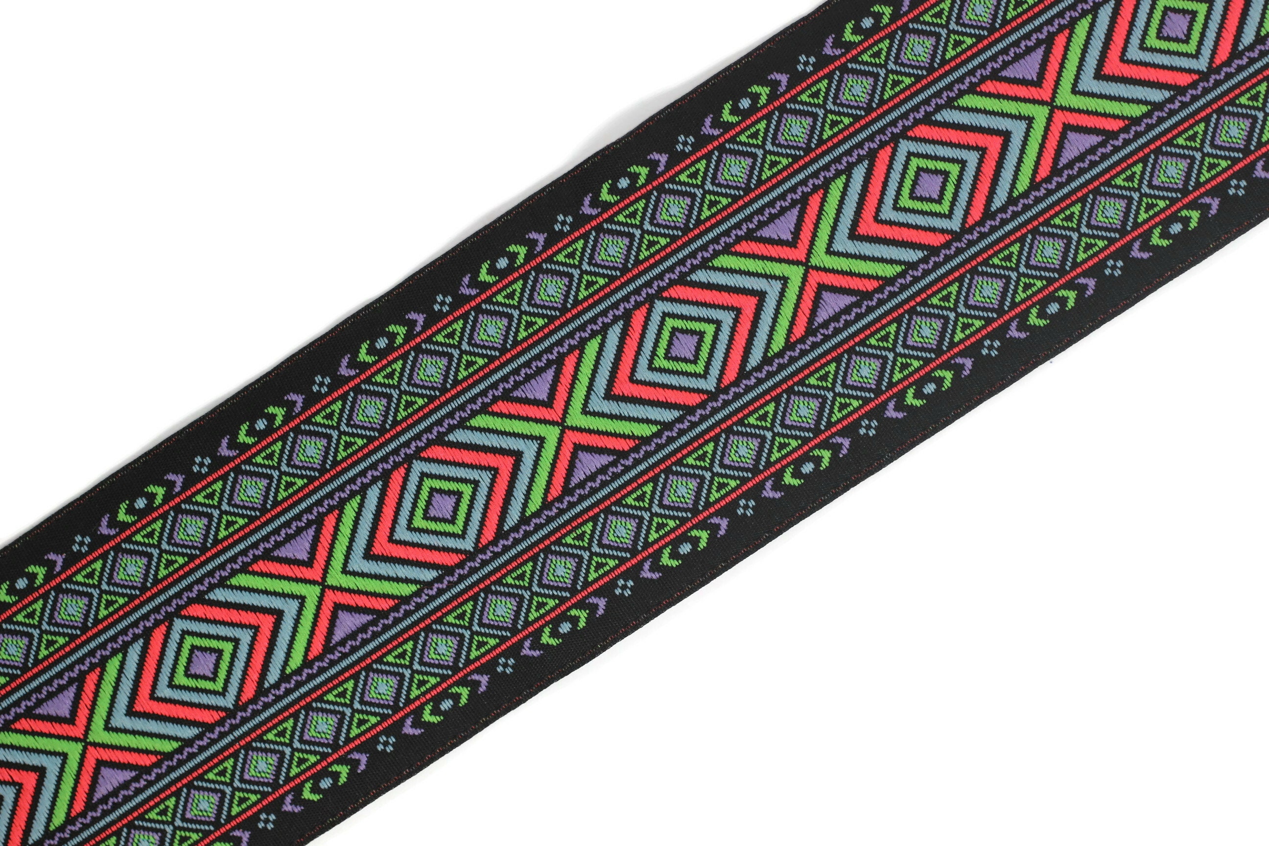 50 Mm Rainbow African Motif Ribbon (1.96 Inches), Vintage Jacquard ...
