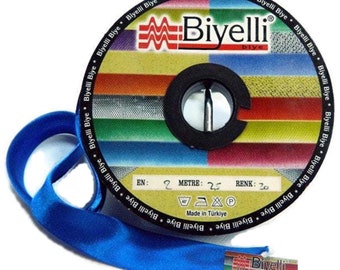 20 mm Blue Bias, Satin bias tape,  bias binding, trim (0.78 inches), Bias Binding, Bia, Tape, Tapes, bias tape fold