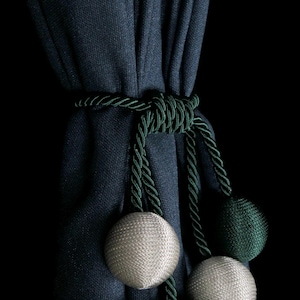 Retentor para cortina, cortinas de amarração rústica, amarração de corda, amarração de cortina, tratamento de cortina branca e verde, suporte de cortina, amarração para cortinas