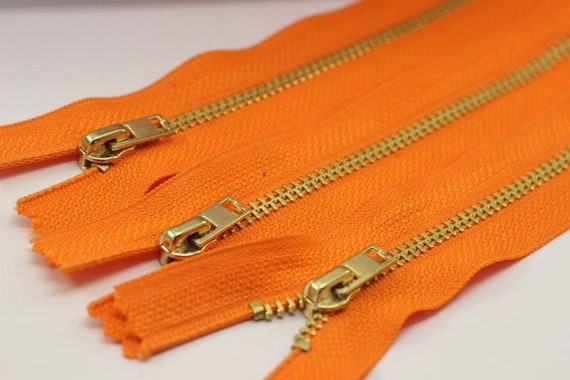 gold zipper for dress 5 Pcs Metal zippers with gold brass teeth, Tip #5, 22-100cm (9-40inc, –  Ribbonsland