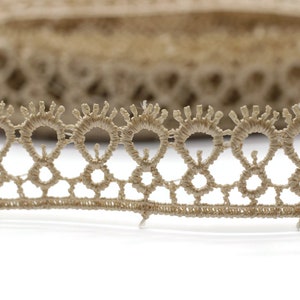 8.74 Yards Beige Anatolia Key Bridal Guipure Lace Trim | 0.68 Inches Wide Lace Trim | Bridal Lace | French Guipure | Lace Fabric TRM017