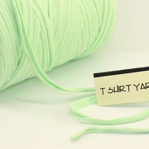 Light Green T-shirt Yarn, Cotton Yarn, Recyled Fabric yarn, home textile yarn, crochet yarn, basket yarn, yarn, bag yarn, Upcycled Yarn