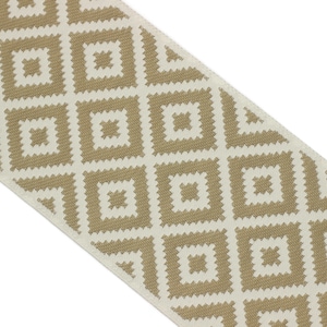 100mm Beige&Cream Mosaic Ribbon for Drapery Banding (3.93 inch), Jacquard Trim, Drapery Banding Tape, Curtain Making Fabric Drape 194 V3