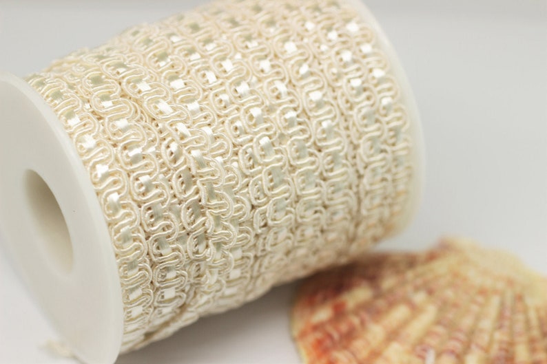 Cream Sewing Trim - Decorative Trim - Braid Sewing Ribbon - Embellishing Supplies - Zig Zag Trim - Decoration Supplies