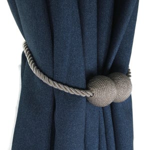 Curtain loop, Drapery Holder, Magnetic Curtain Tieback, Silver TieBack, Modern Curtain Ties, Holdback for curtain, Curtain Accessories