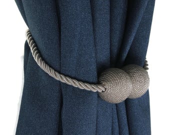 Curtain loop, Drapery Holder, Magnetic Curtain Tieback, Silver TieBack, Modern Curtain Ties, Holdback for curtain, Curtain Accessories