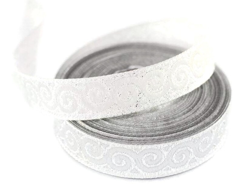22 mm_ 0.86 inch metallic silver and black Jacquard ribbon, geometric Jacquard trim, woven Jacquard border, costume trim 22 mm_ 0.86 inch metallic silver and black Jacquard ribbon, geometric Jacquard trim, woven Jacquard border, costume trim