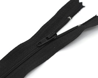 10 pcs Black Zippers, 20 cm, 7.8 inc zipper, pants zipper, zipper for pants, zipper, bag zipper, zippers, wallet zipper,