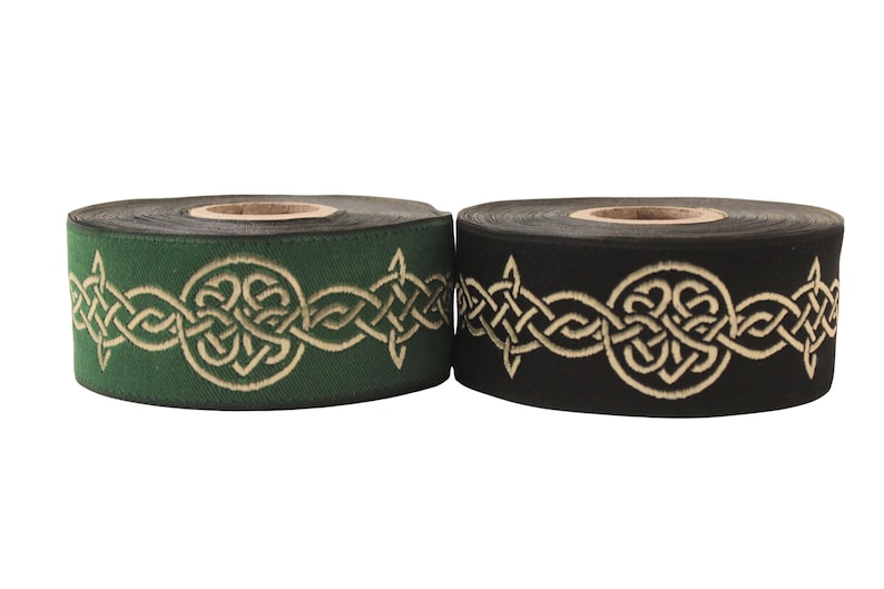 Celtic Rope Ribbon Endless Celtic Knot Trim by the Yard, Woven Jacquard Ribbon for ...