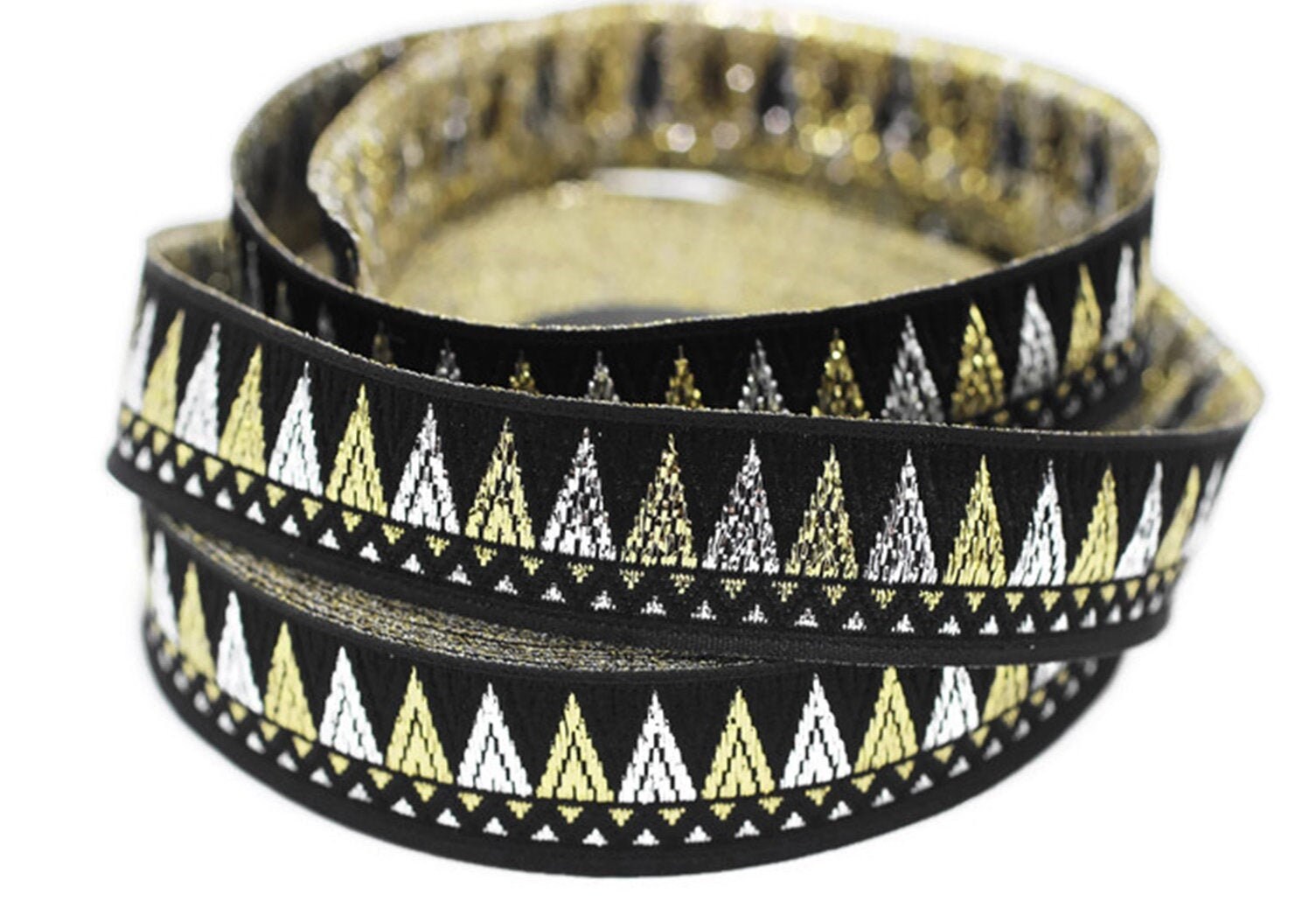 18 Mm Silver&golden Jacquard Ribbons (0.70 Inches, Aztec Ribbon, Dog ...