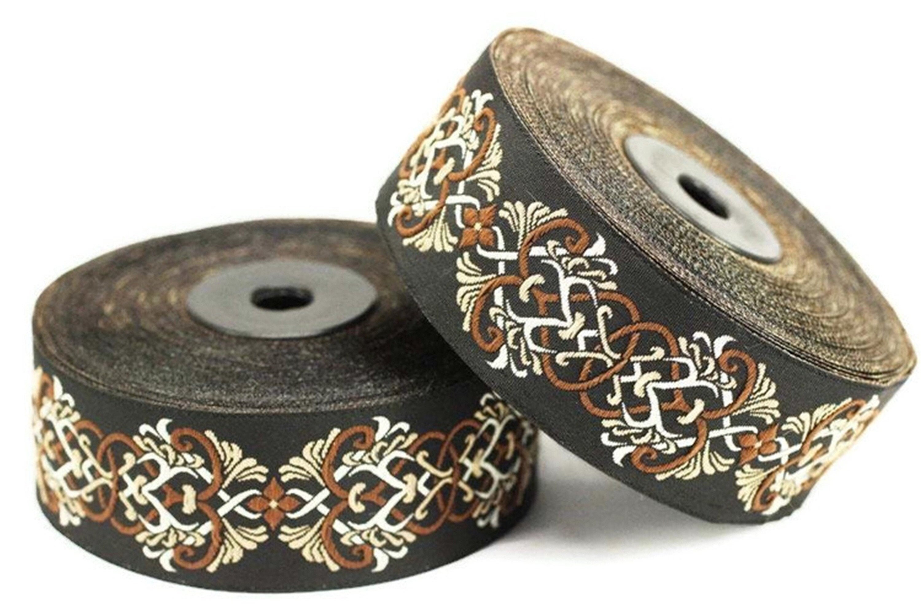 35 Mm Medieval Motive Brown Jacquard Ribbons (1.37 Inches), Jacquard ...