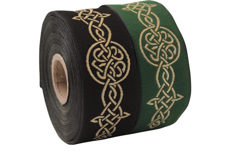 Celtic Rope Ribbon Endless Celtic Knot Trim by the Yard, Woven Jacquard Ribbon for ...