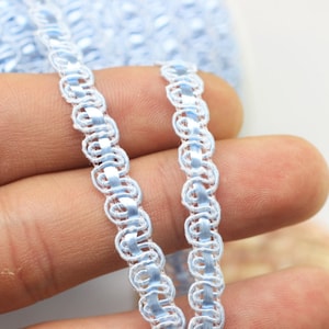 Blue Sewing Trim - Decorative Trim - Braid Sewing Ribbon - Embellishing Supplies - Zig Zag Trim - Decoration Supplies
