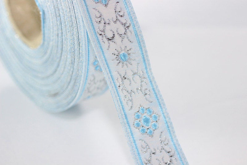 Woven jacquards Woven Trim 10 Yards 1.37 inch Metallic Lilac Jacquard Ribbons Native American Embroidered Trim Woven Border