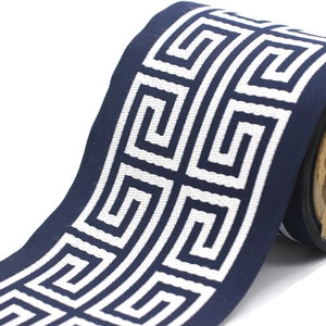 100 mm Elegant Greek Key Border, Curtain trims, Sewing Trim, drapery trim, Athena Chinoiserie ribbon Gimp Drapery, Home Decor 176 V10