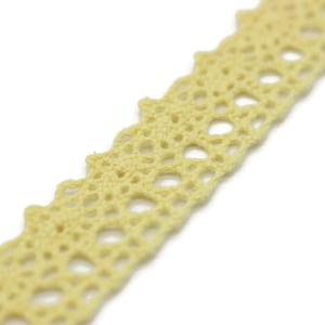 27.3 Yards Yellow Cotton Bridal Guipure Lace Trim | 0.59 Inch Wide Lace Trim | Geometric Bridal Lace | French Guipure | Lace Fabric TRM15