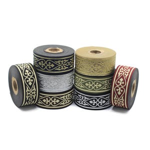 Cintas de Jacquard Celta Real de 35 mm (1,37 pulgadas), ribete tejido a elegir, ribete para vestidos de inspiración medieval, traje tradicional 35068