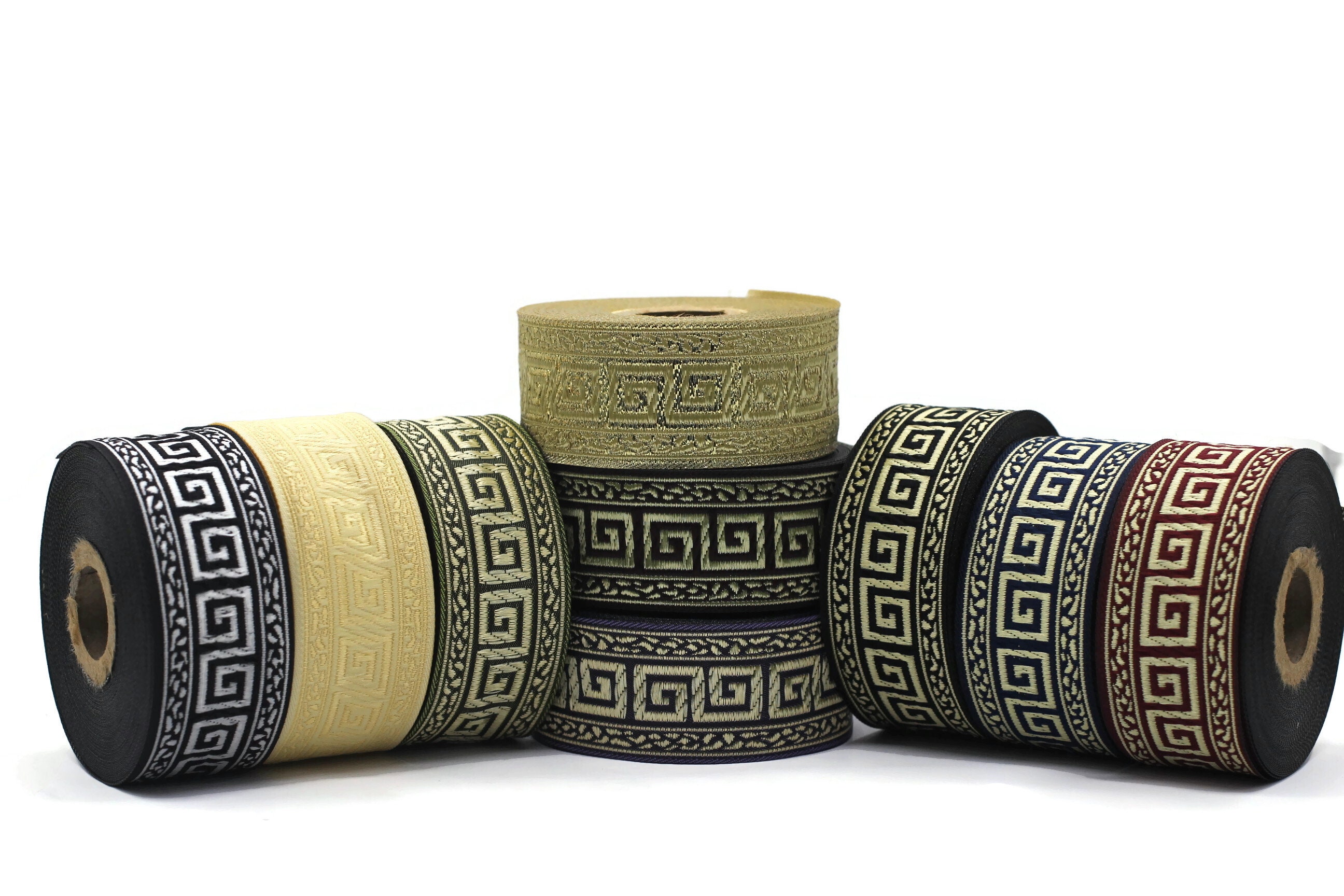 35 Mm Golden Greek Key Ribbons 1.37 Inches Ribbon Trims - Etsy