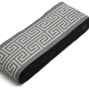 3.9" Greek Key Jacquard Ribbon for Drapes, 16 Yards in one Continuous Sewing Trim, Curtains, Drapery Banding, Drapery Trim Tape 176 V14