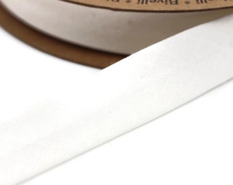 20 mm Cream Cotton Bias, Cotton bias tape,  bias binding, trim (0.78 inches),  cotton bias, fold binding, Bias Tape, Ribbon cover, CB02