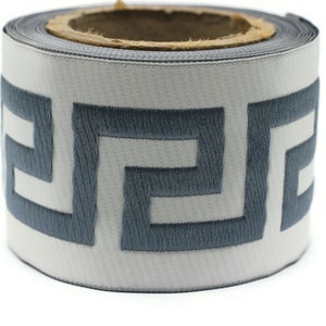 68 mm Blue Embroidered Ribbons (2.67 inch, Sewing Trim, drapery trim, Curtain trims, Jacquard Ribbons, trim for drapery, 197 V3