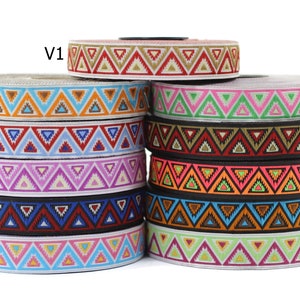 16 mm Chevron Jacquard ribbon, Decorative ribbon, Craft Ribbon, Jacquard trim, sewing supply, craft trim, chevron ribbon, 16915