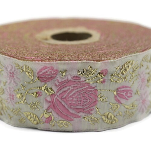 35 Mm Red/black Floral Embroidered Ribbon 1.37 Inches - Etsy