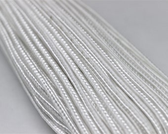 Cordão Soutache - Cordão trançado branco - Cordão torcido de 2 mm - Guarnição de soutache - Cordão de joias - Joias de soutache - Suprimentos de soutache