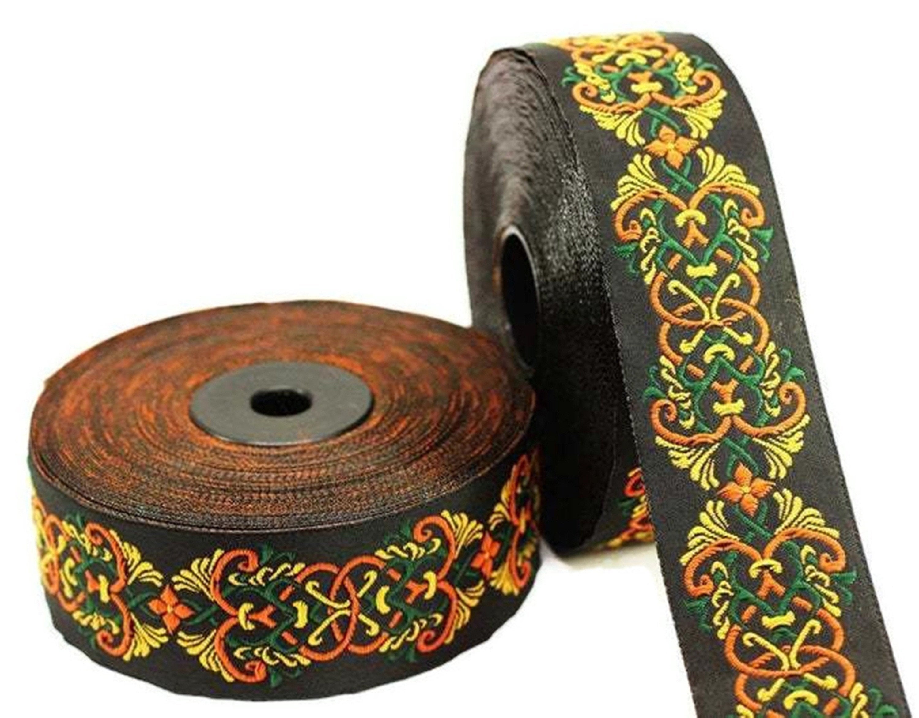 Medieval Ribbon Patterns 35 Mm Medieval Motive Colorfull Jacquard Ribbons 1.37 Inches - Etsy
