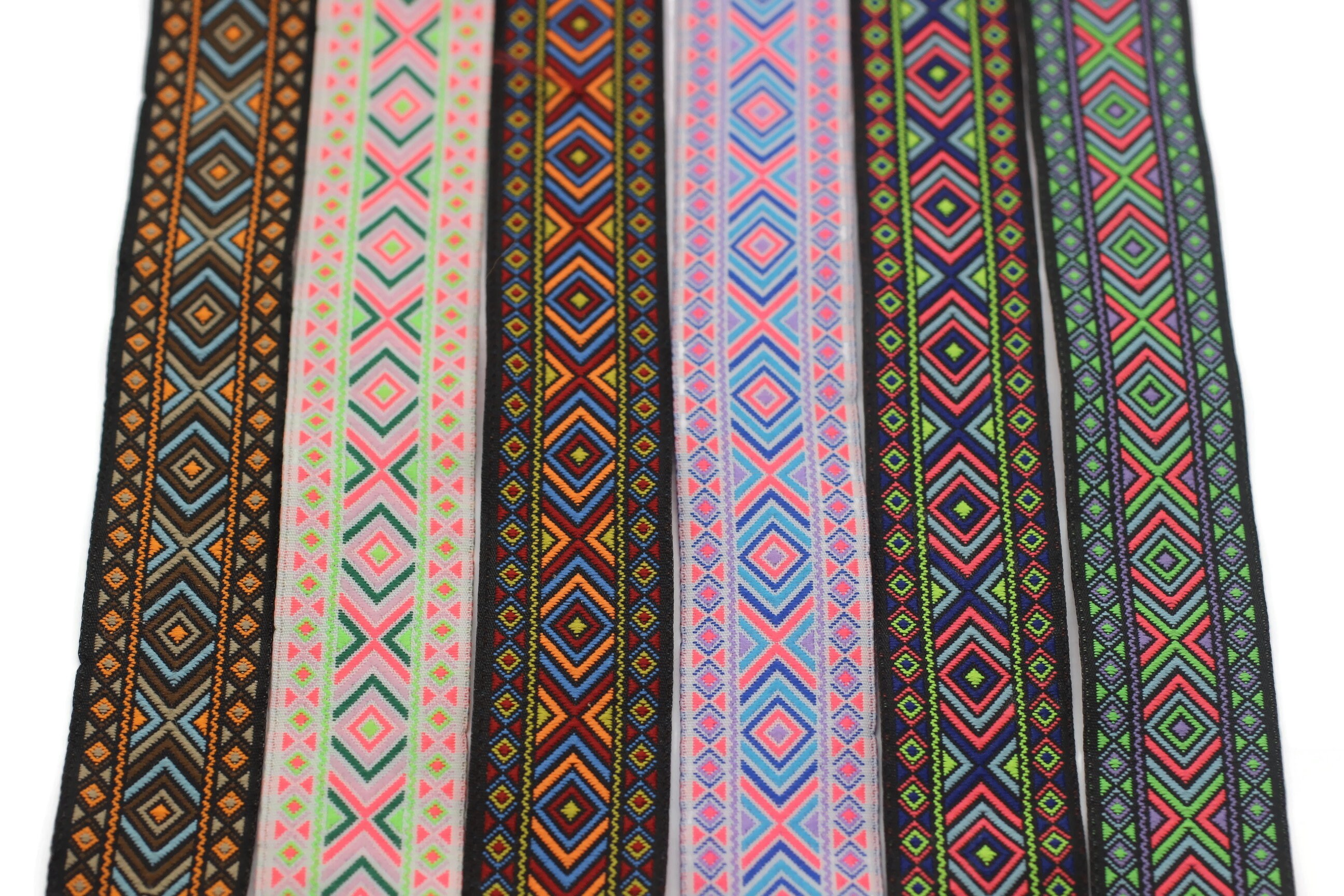 35 Mm Blue&orange African Motif Ribbon (1.37 Inches), Vintage Jacquard ...