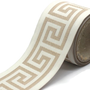 Nastro di rifinitura a chiave greca da 68 mm (2,67 pollici), rifiniture jacquard per tende, tende, nastri per tendaggi, nastri per rifiniture per tendaggi V2 176