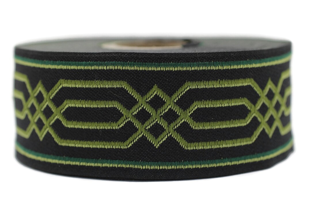 nao ribbon様 35 Mm Green Celtic Claddagh Jacquard Ribbon (1.37 Inches