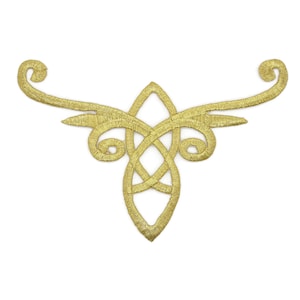 Golden Celtic Patch 5.3x3.2 Inches Iron On Patch Embroidery,  Celtic Custom Patch, High Quality Sew On Badge for Denim, Sew On Patch