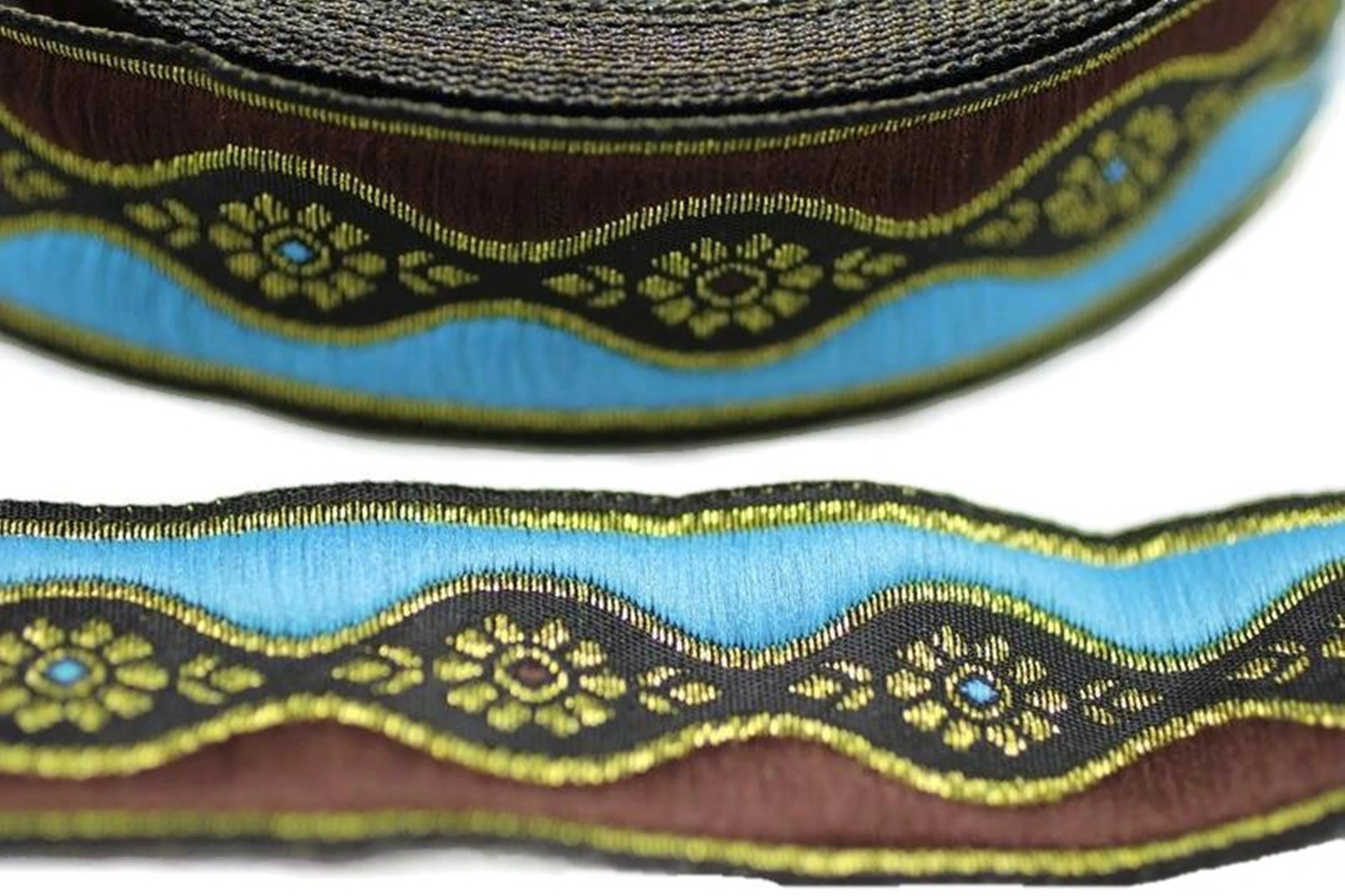 25 mm Blue Floral Vintage ribbon 0.98 inches floral | Etsy