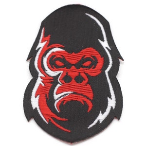 The Gorilla Patch 1.7 Inch Iron On Patch Embroidery, Custom Patch, High Quality Sew On Badge for Denim, Sew On Patch, Applique