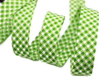 20 mm Grünes Schrägband, Baumwoll Schrägband, Schrägband, Borte (0,78 Inches), Gepunktetes Baumwoll-Schrägband, CBE05