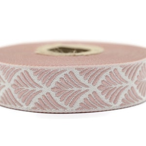 20 mm Pink Seashell 0.78 (inch) | SeaShell Ribbon | Embroidered Woven Seashell Ribbon | Jacquard Ribbon | 20 mm Wide | 20273