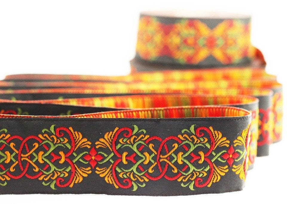 35 Mm Medieval Motive Colorfull Jacquard Ribbons 1.37 - Etsy