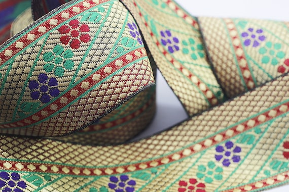 Jacquard Trim 2.36in Wide Woven Border Sew Embroidered Ribbon Lace