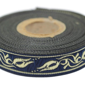 Nastri jacquard ricamati Blue Tulips da 16 mm (0,62 pollici), finiture jacquard, forniture artigianali, fornitura colletto, finiture per cucire, 16072
