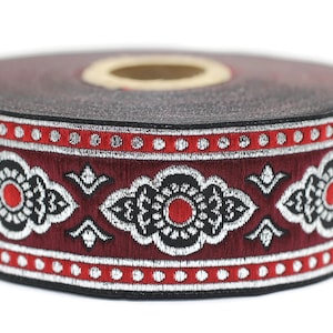 35 mm Red Renaissance Motive ribbon (1.37 inches), european ribbon, dog colar ribbons, Sewing, Jacquard ribbon, Trim, 35905