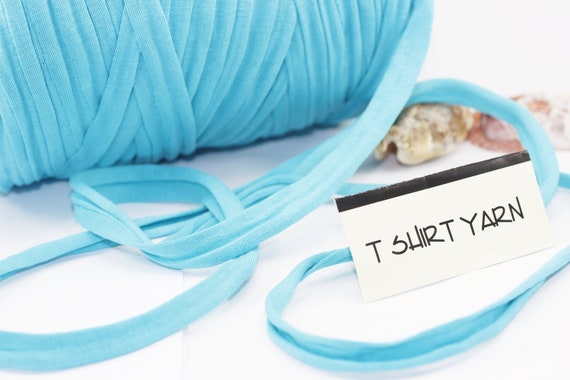 Light Blue T-shirt Yarn, Cotton Yarn, Recyled Fabric yarn, home textile yarn, crochet yarn, basket yarn, bag yarn, Upcycled Yarn, n tshirt