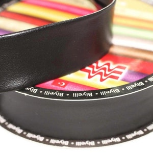 Fita de costura preta de 20 mm, fita de viés de couro, viés de costura, acabamento (0,78 polegadas), acabamento de costura de couro, viés de costura